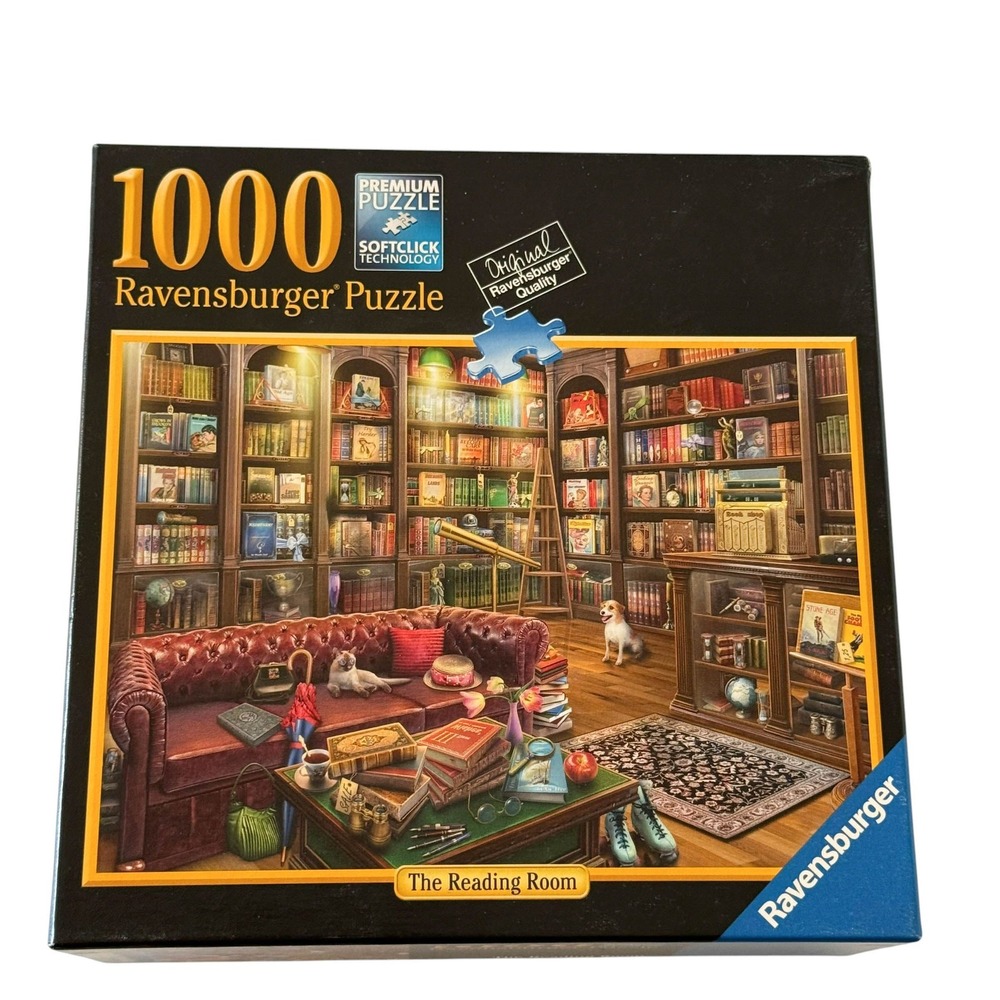 Ravensburger The Reading Room 1000 Piece Jigsaw Puzzle Library UNCOUNTRED